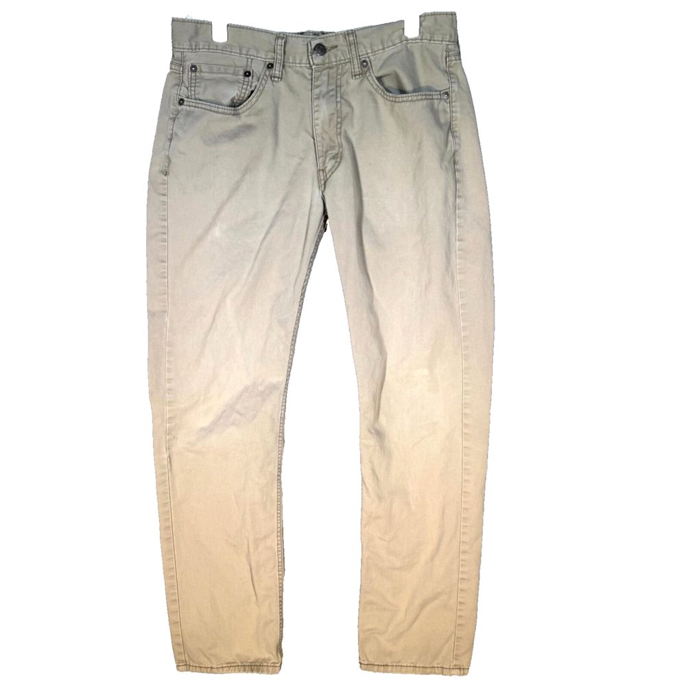 Levi's 514 Men's Jeans 32x32 Beige 100% Cotton Straight Fit Denim Zip Fly